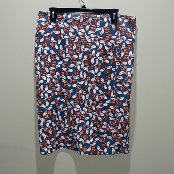Blue and Orange Floral Skirt, LulaRoe, XL - Picture 1 of 3